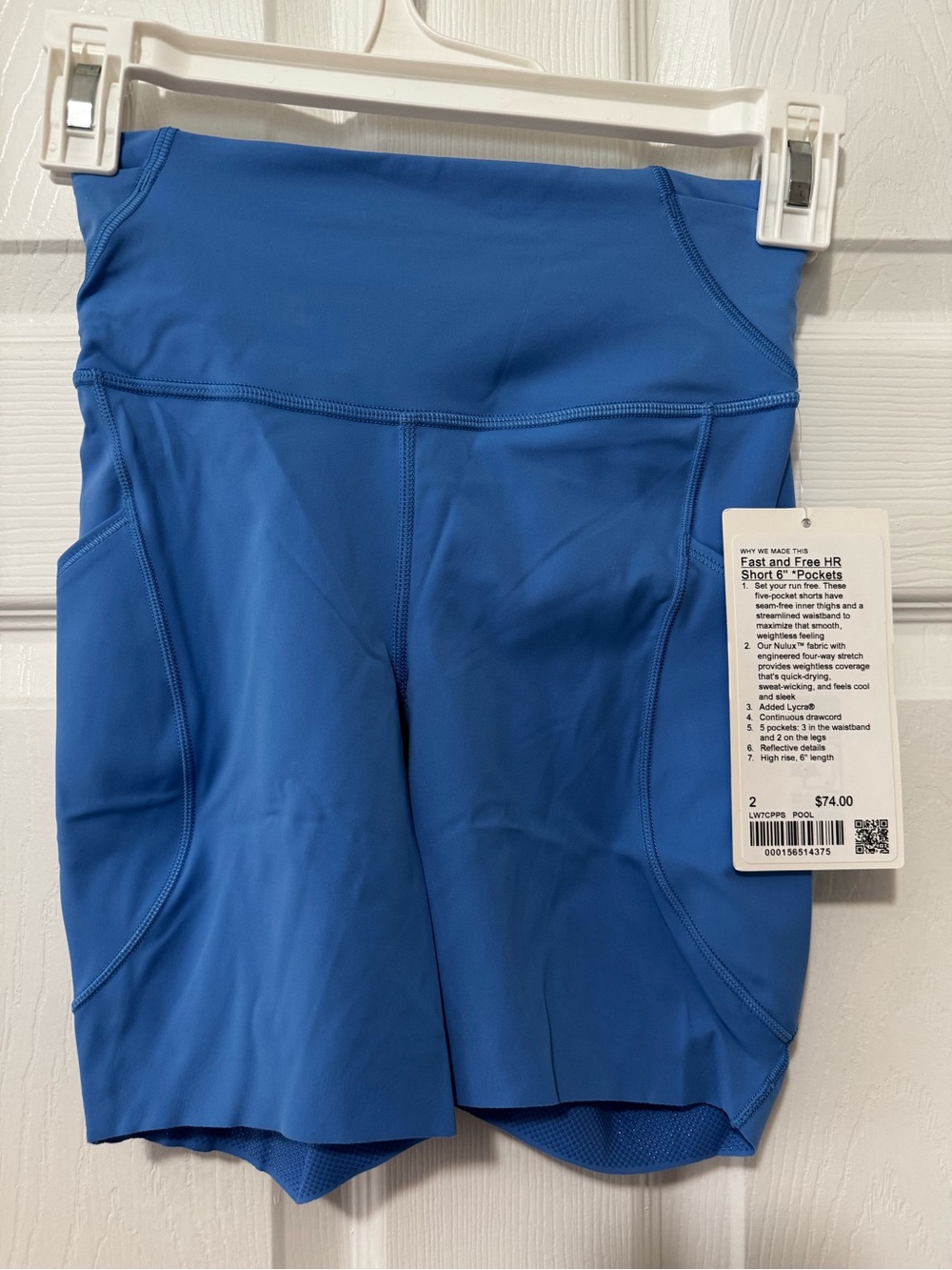 lululemon athletica Fast and Free High-Rise Bike Shorts in Blue - new with tags